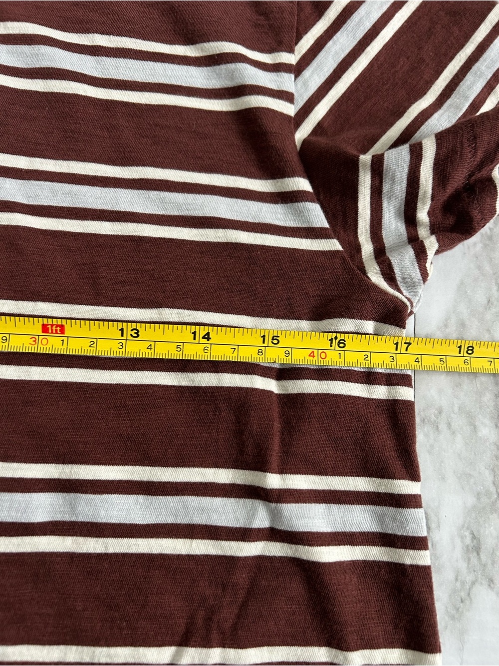 Rag & Bone Revolve | women’s size medium Slub Striped Tee brown and white stripe - Picture 10 of 11